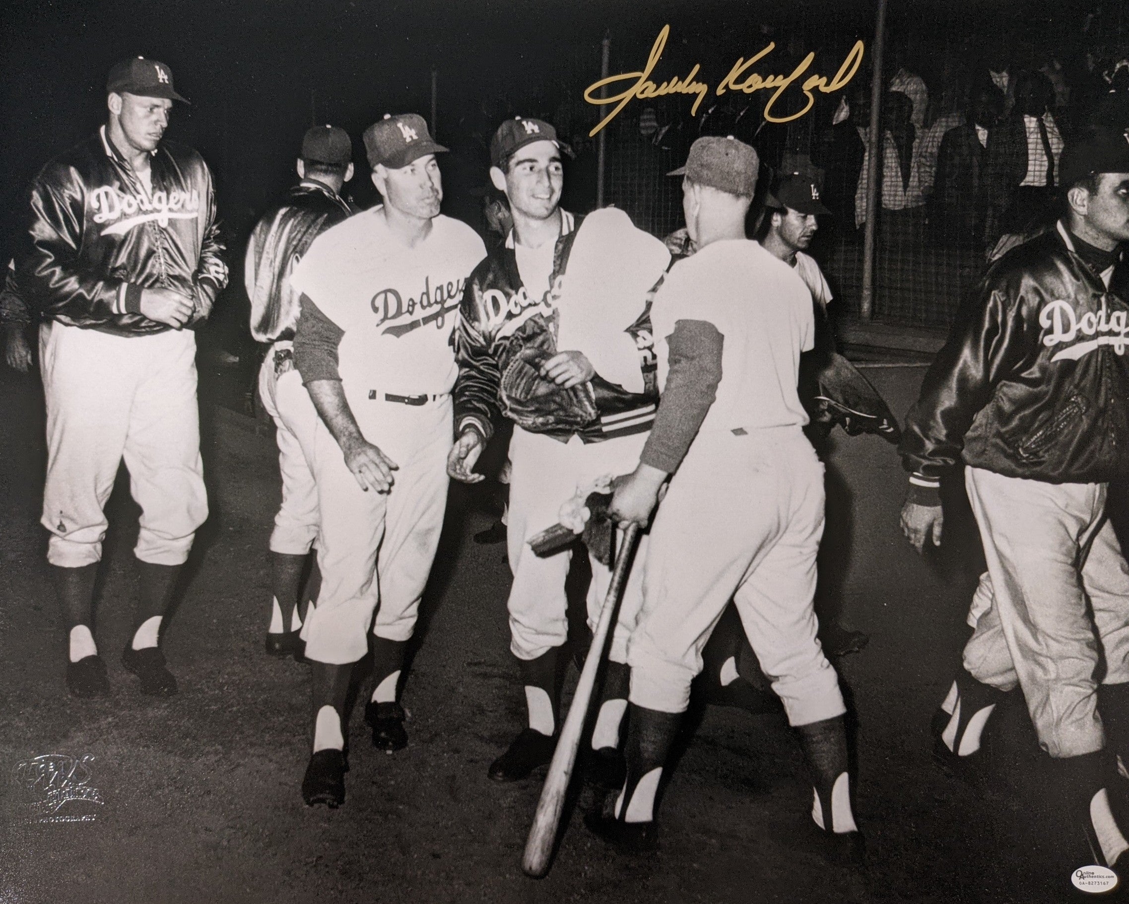 Sandy Koufax Hand Signed Autographed 16x20 First Win Black Ink