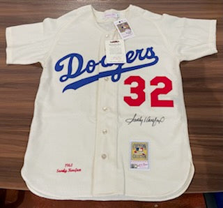 Lot Detail - LOT OF 3 SANDY KOUFAX SIGNED LIMITED EDITION MITCHELL & NESS  REPLICA JERSEY'S